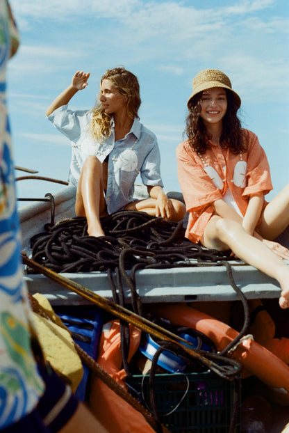 'Sand Dollar Stimulus' ~ Relaxed Crop Cut (Orange)