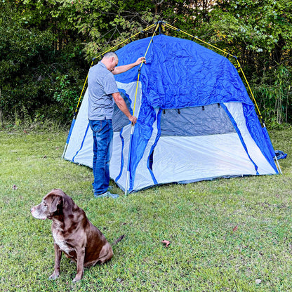 3-4 Person Pop-Up Camping Tent – Automatic Setup, 4 Doors, Water-Resistant