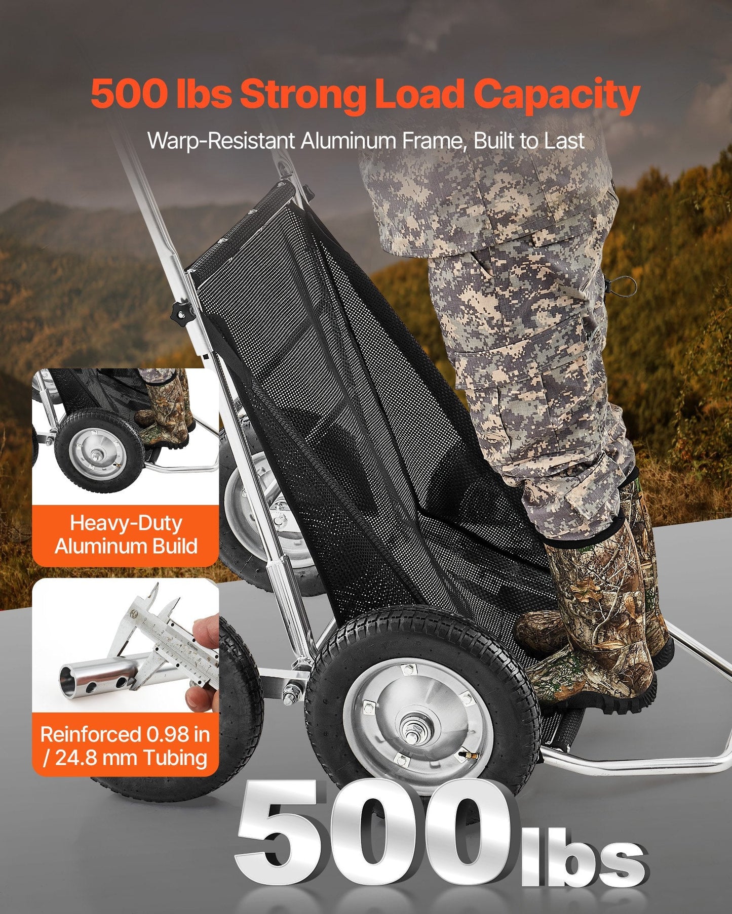 500 lb All-Terrain Folding Deer Cart Game Hauler