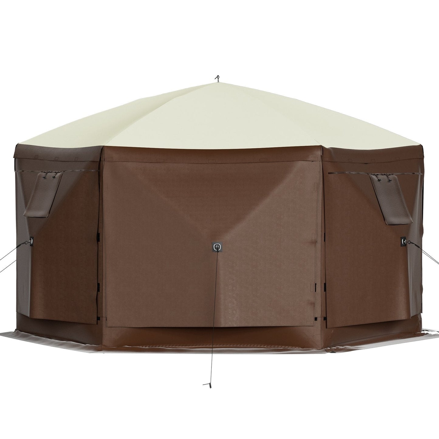 8-Person 6-Sided Pop-Up Gazebo Screen Tent – Waterproof Canopy with Mesh Windows & Carry Bag | 10×10 ft
