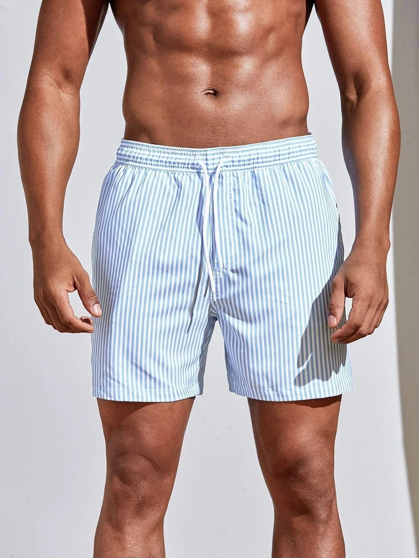 Men's 3D Striped Print Shorts – Casual Summer Sports Shorts