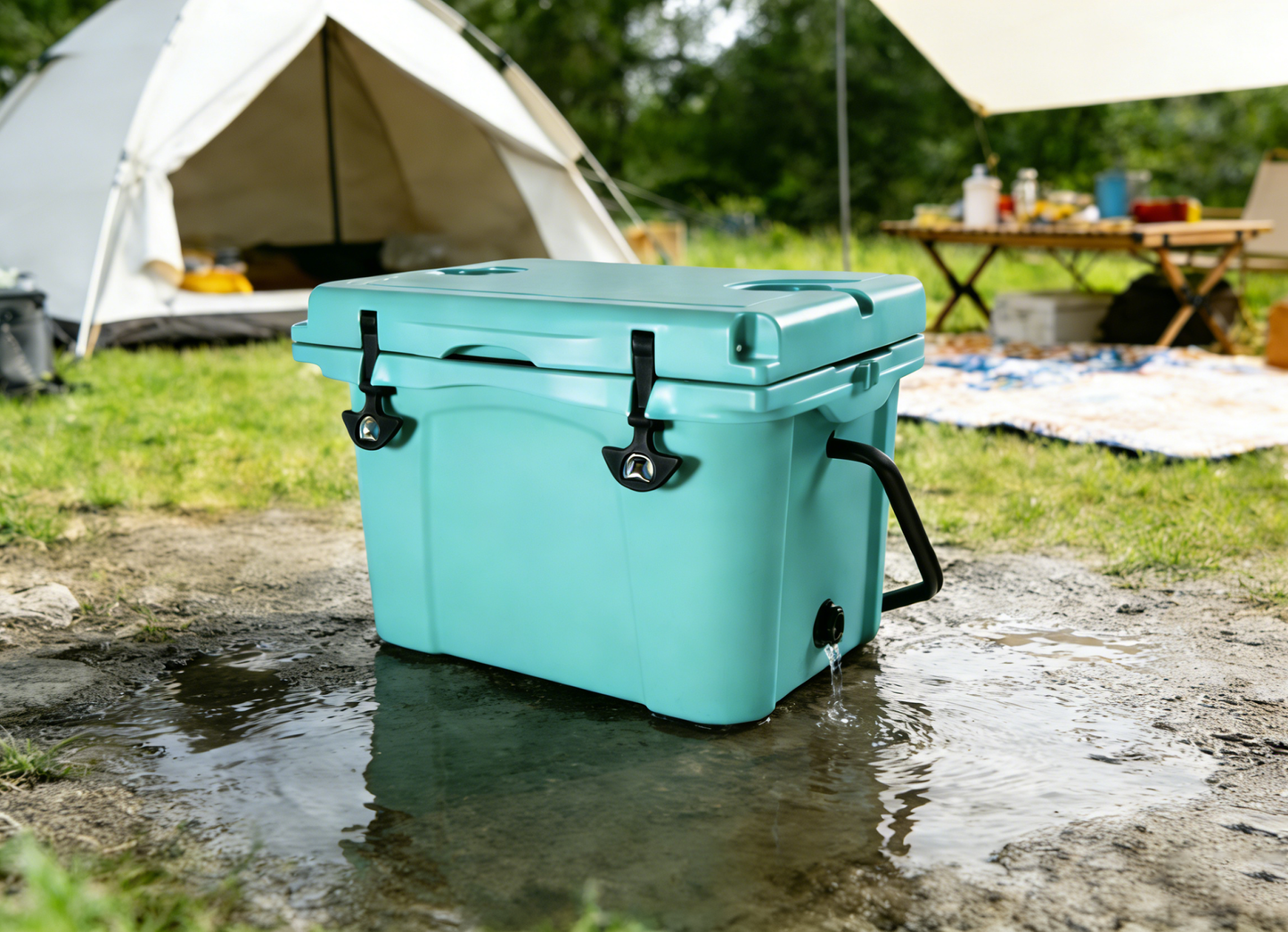 25QT Rotomolded Hard Cooler | 5-Day Ice Retention, Bottle Opener & Cup Holder