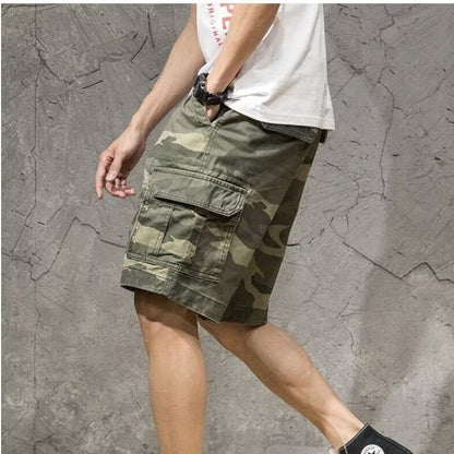 Men's Camouflage Cotton Cargo Shorts – Casual Outdoor Shorts