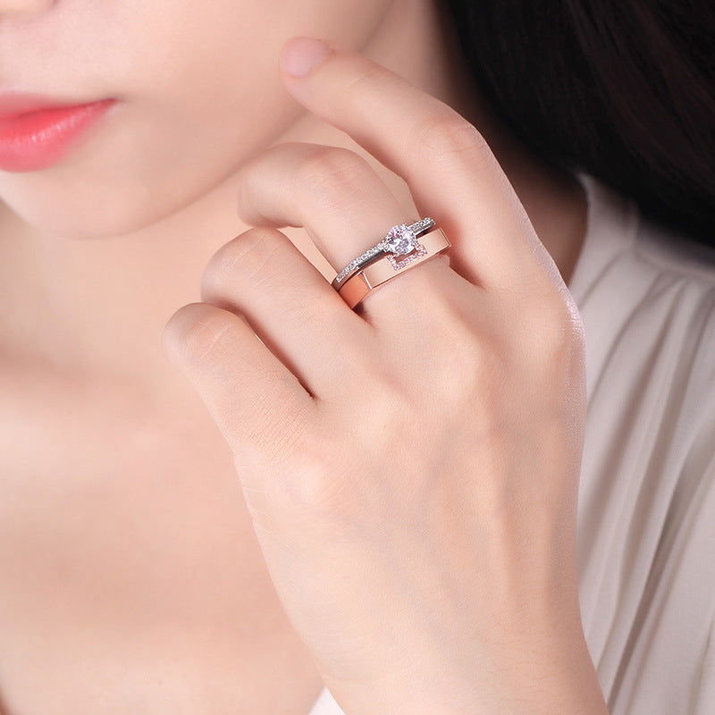Closed Ring Simple Pair Ring Valentine's Day Gift Ring