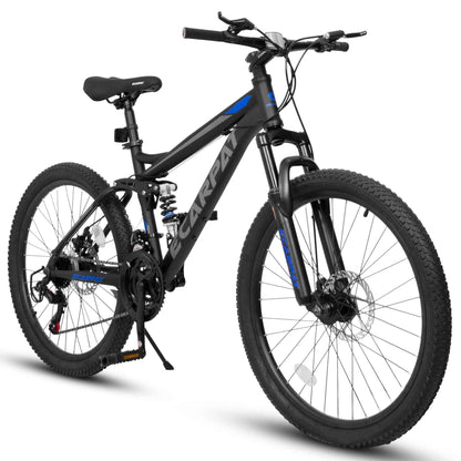 26" Full-Suspension Mountain Bike | 21-Speed, Disc Brakes & Dual Shock Absorption