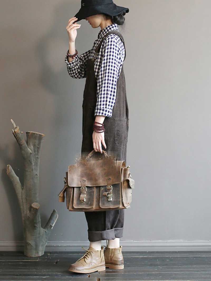 Relaxed Cotton Overalls with Adjustable Straps & Pockets