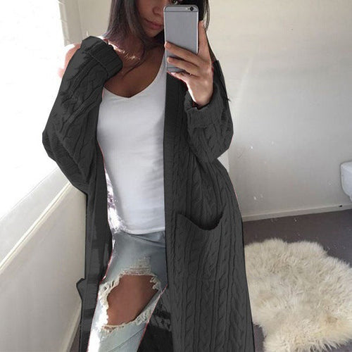 Double pocket full body twist sweater
