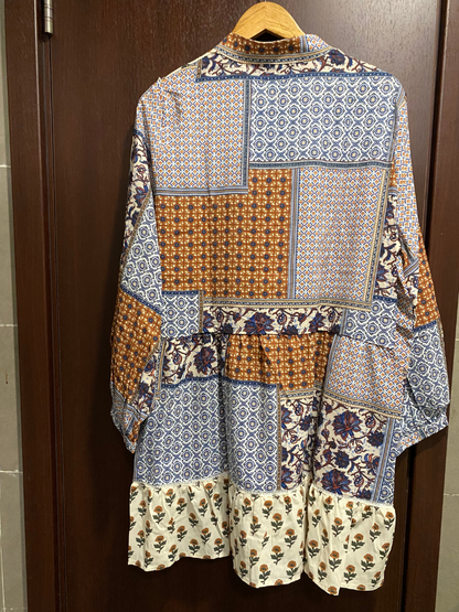 Women's Any Occasion Plant Flowers Button-Up Belted Shirt Dress