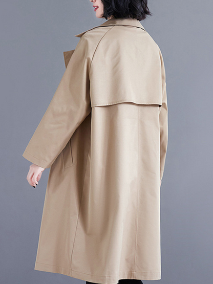 Minimal Acrylic Double-Breasted Women's Trench Coat for Elevated Everyday Style