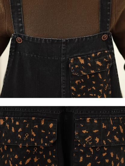 Vintage Women's Cotton Denim Overalls with Elastic hems | Eva Trends