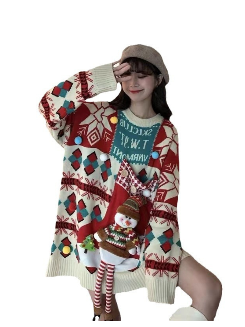 Cozy & Cute Christmas Teddy Bear Sweater | Eva Trends