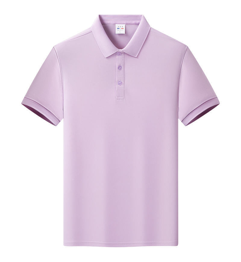Unisex Solid Color Short-Sleeve Polo Shirt