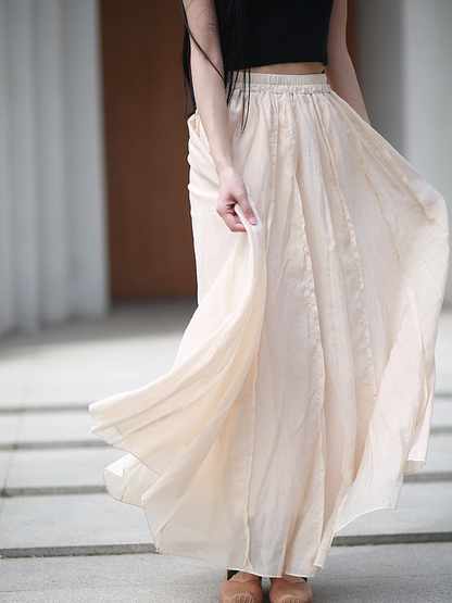 Breezy Weekend Maxi Skirt — Flowing Cotton Gauze, Effortlessly Flattering