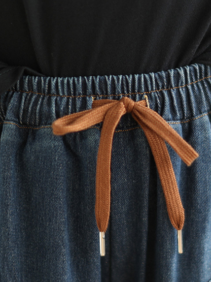 Women's Relaxed Fit Pockets Wide-Leg Pants Bottom