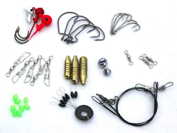 100-Piece Sequined Soft Fishing Lure Set with Tackle Box