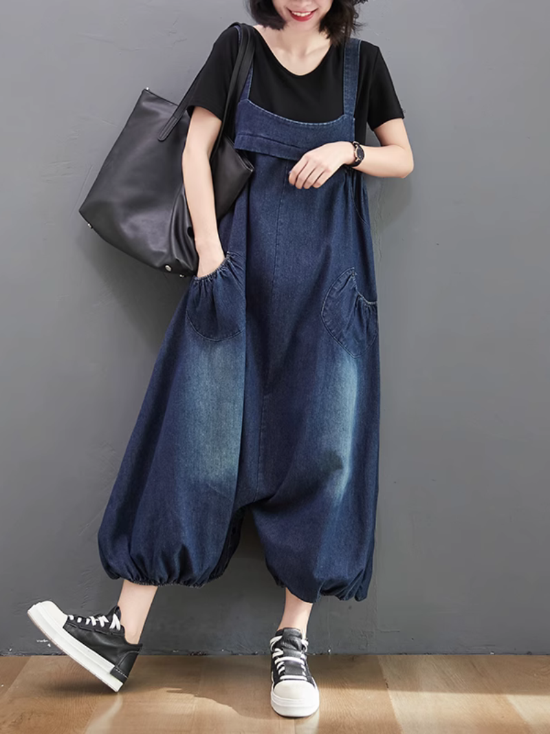 Bib Dungarees - Relaxed Wide-Leg Fit | Eva Trends