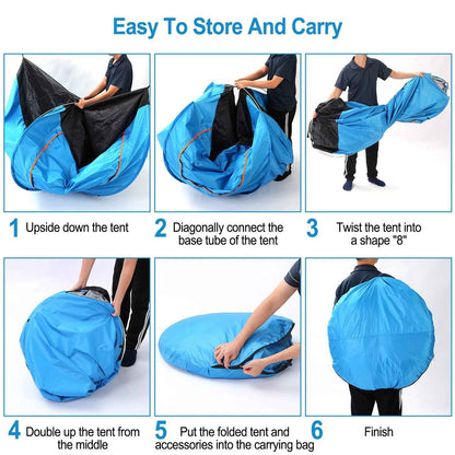Pop-Up Camping Tent – 3-4 Person, Instant Setup with Mosquito Net & Carry Bag