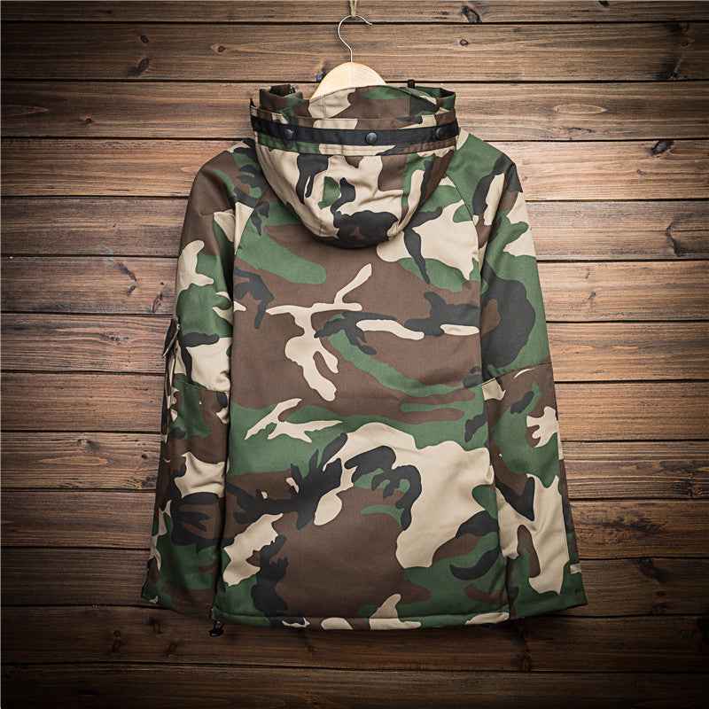 Men's Winter Camouflage Hooded Jacket – Warm Outdoor Outerwear