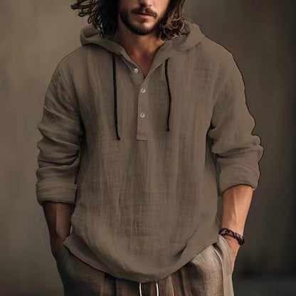 Men's Hooded Pullover Sweatshirt – Long Sleeve, 5 Colors, S–XXXL