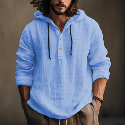 Men's Hooded Pullover Sweatshirt – Long Sleeve, 5 Colors, S–XXXL