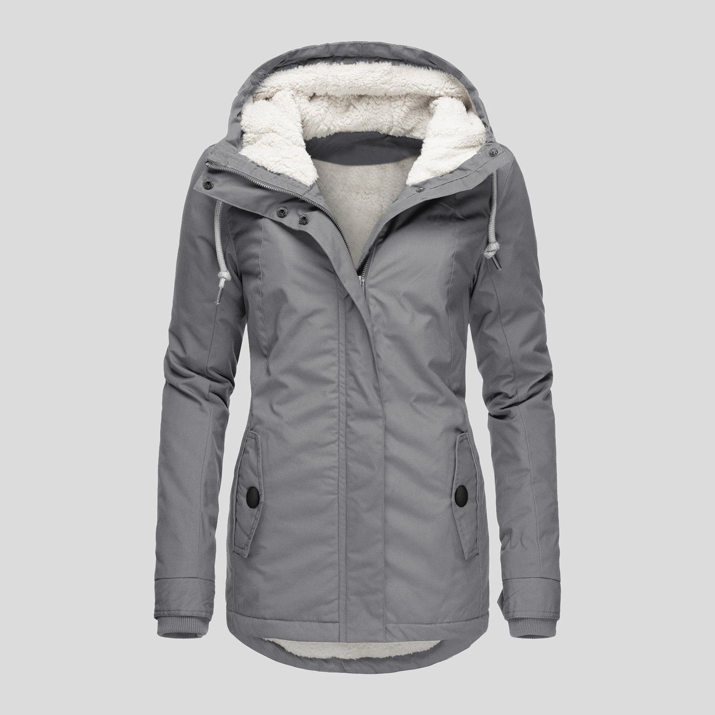 Women's Hooded Fleece Jacket – Warm Casual Outdoor Jacket