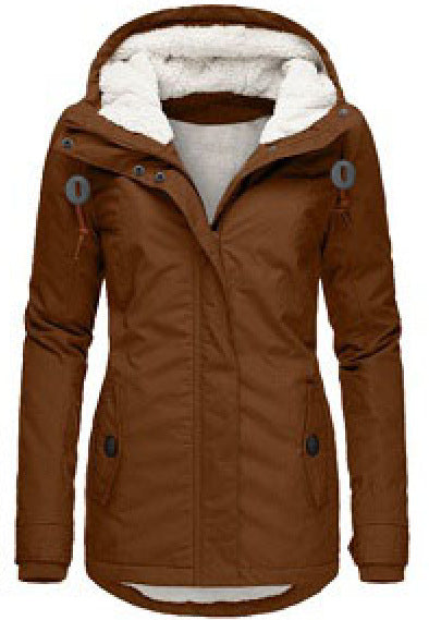 Women's Hooded Fleece Jacket – Warm Casual Outdoor Jacket