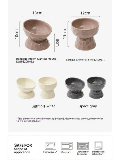 Ceramic High Leg Cervical Support Oblique Bowl