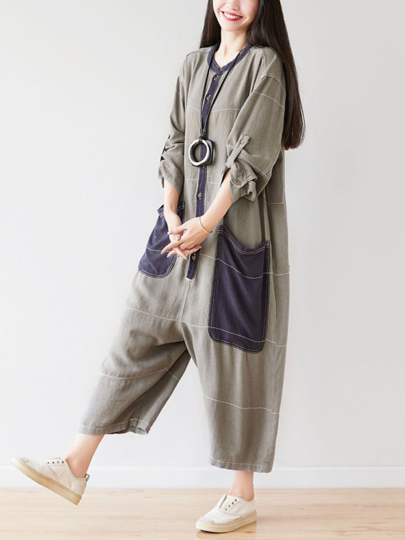 Lightweight Loose Fit Utility Jumpsuit - Cropped Everyday Comfort