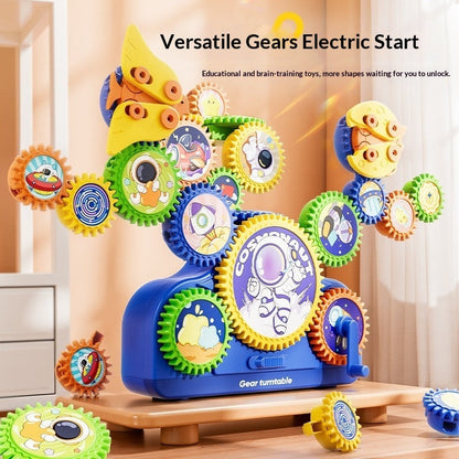 Children's Electric Building Blocks Variable Gear Rotating Assembly Puzzle Toy