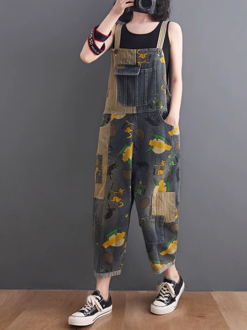 Large Size Cartoon Overalls - Playful & Stylish | Eva Trends