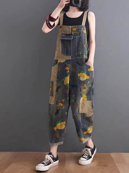 Large Size Cartoon Overalls - Playful & Stylish | Eva Trends