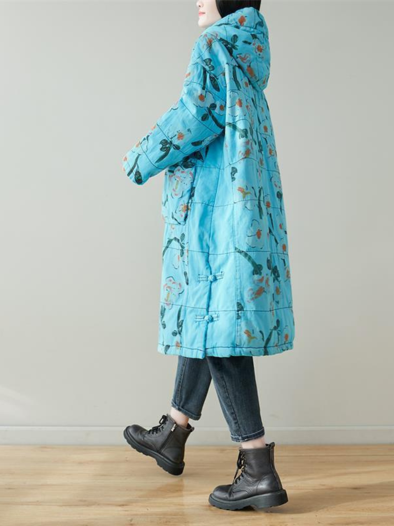 Women's Cozy Front Pockets Button Hooded Jacket