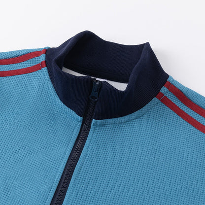 Men's Striped Waffle-Knit Retro Sports Jacket