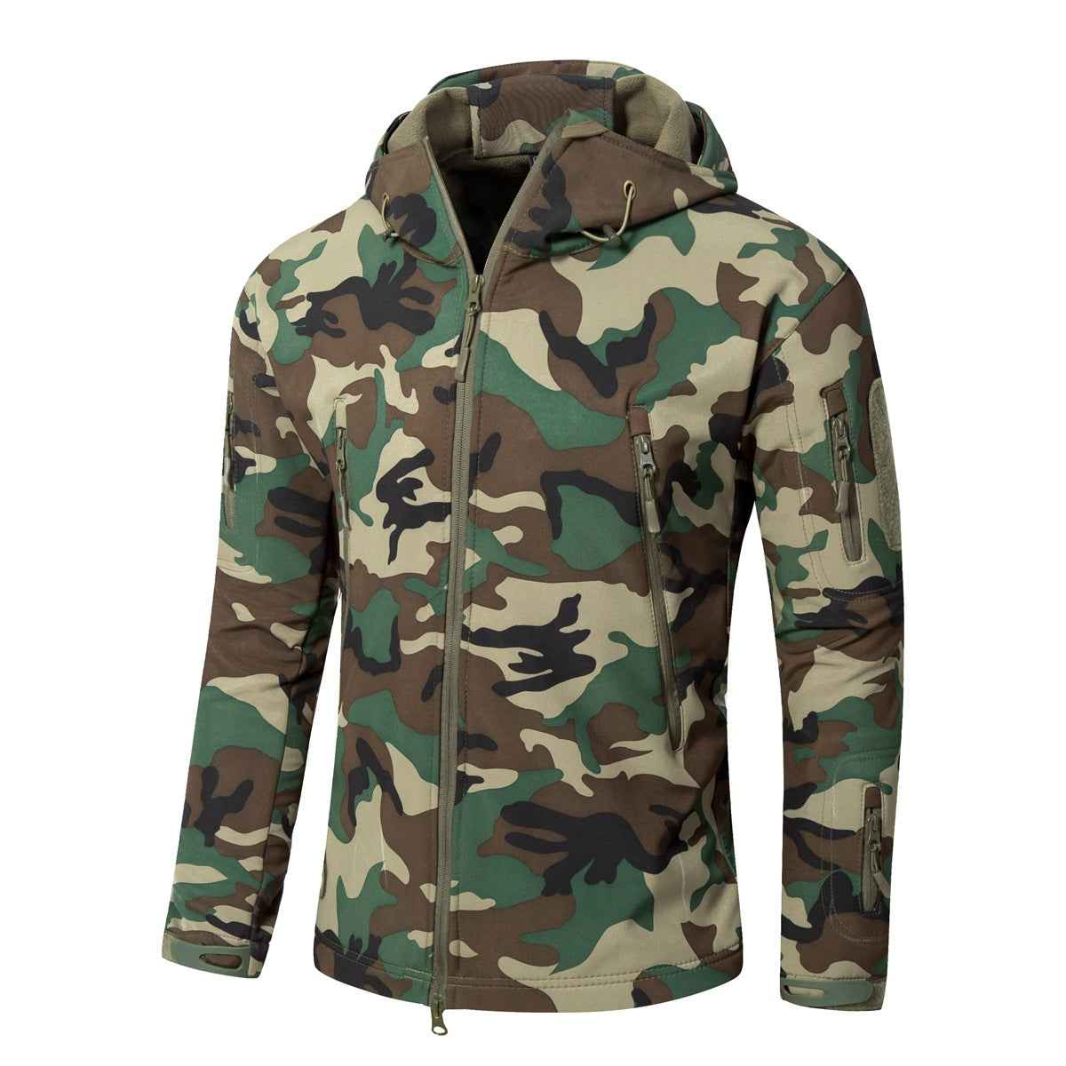Men's Softshell Fleece Camouflage Jacket – Warm Winter Outdoor Jacket