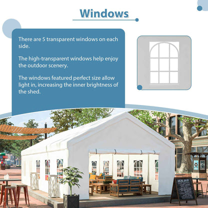 16x32 ft Heavy-Duty Party Tent | Outdoor Canopy Gazebo with Removable Sidewalls