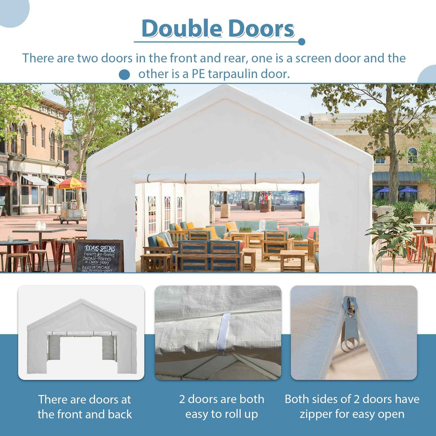 16x32 ft Heavy-Duty Party Tent | Outdoor Canopy Gazebo with Removable Sidewalls