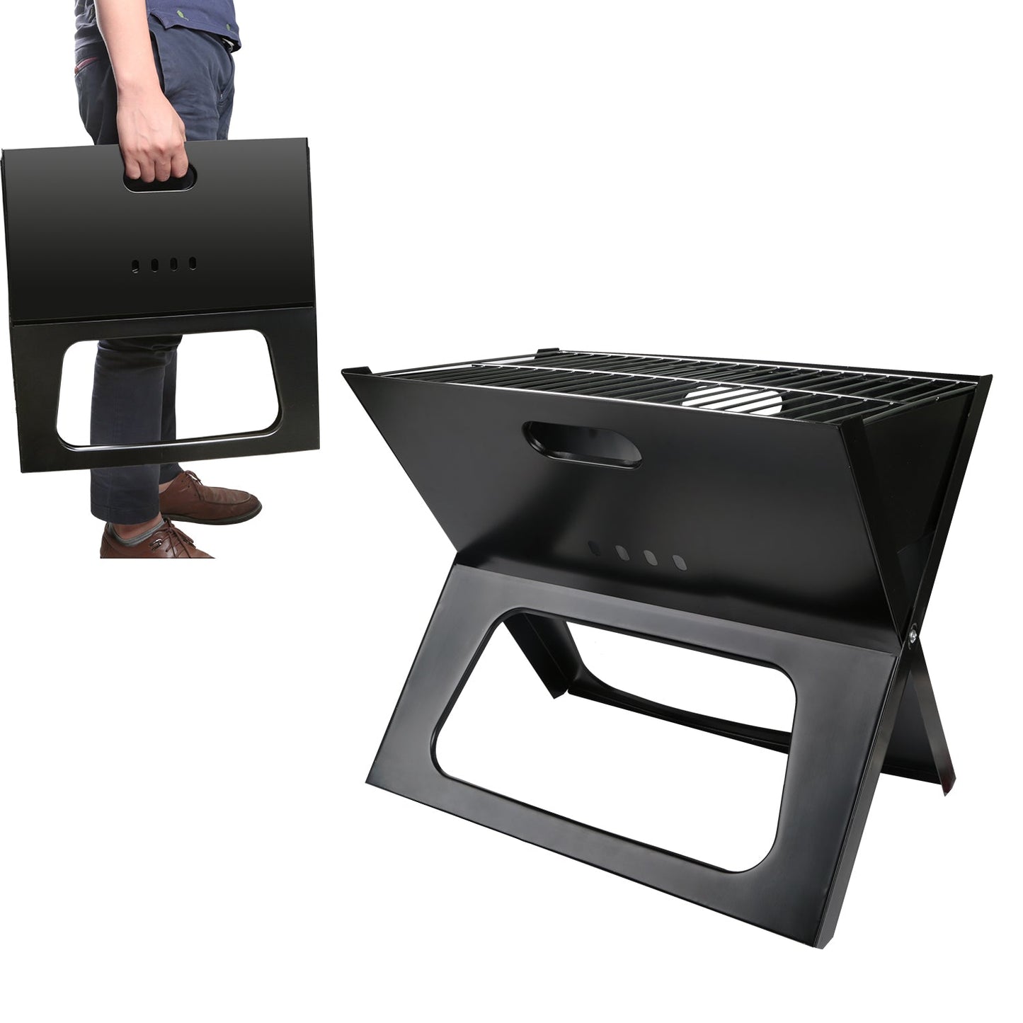 Foldable Portable Charcoal BBQ Grill – 170 sq in Cooking Surface