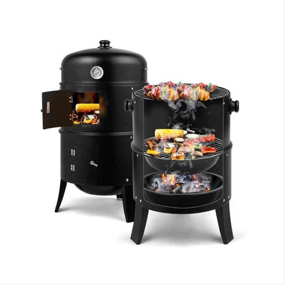 Portable Barrel Charcoal Smoker Grill – Outdoor BBQ Smoker