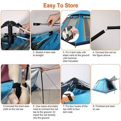 4-5 Person Waterproof Camping Tent with Mosquito Net