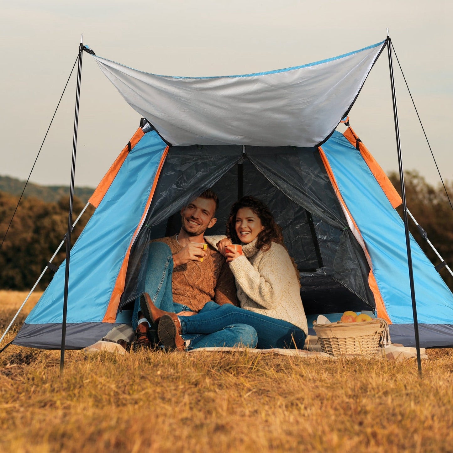 4-5 Person Waterproof Camping Tent with Mosquito Net