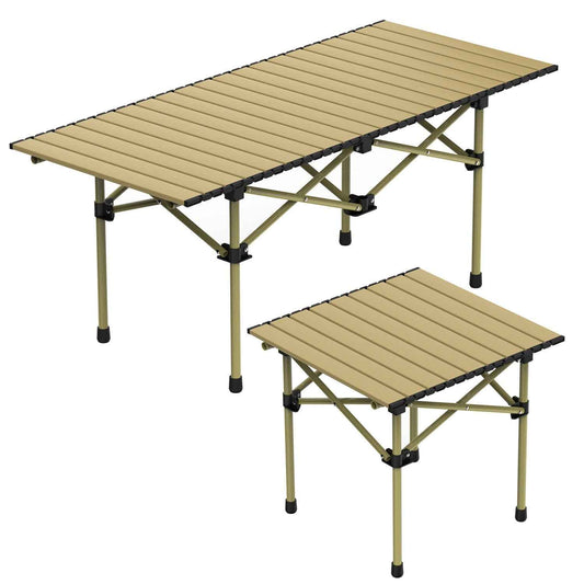 Roll-Up Folding Camping Table – Carbon Steel, Lightweight with Carry Bag