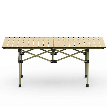Roll-Up Folding Camping Table – Carbon Steel, Lightweight with Carry Bag
