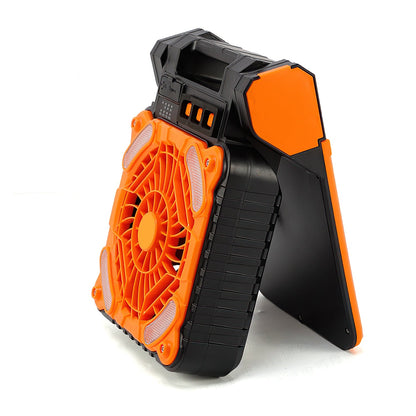 Solar Camping Fan with LED Lantern & 5200mAh Power Bank – 3-in-1 Outdoor Essential