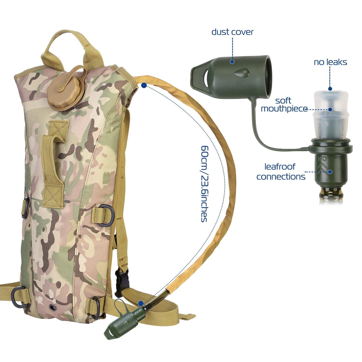 3L Tactical Hydration Pack with Water Bladder – Hiking, Cycling & Climbing