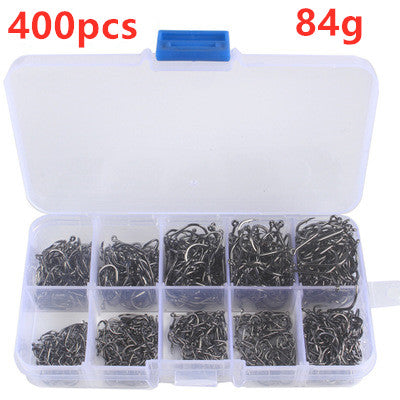 High-Carbon Steel Barbed Fishing Hook Set – 100 to 600 Pieces, Corrosion Resistant