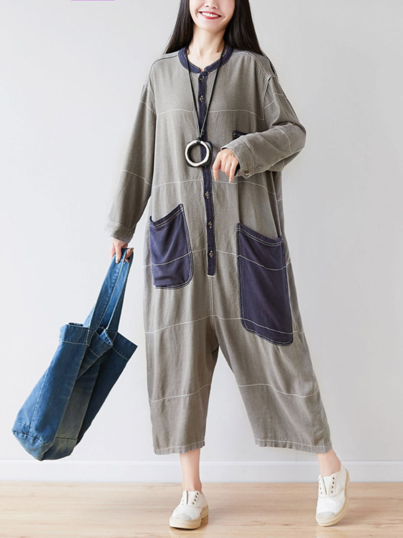 Lightweight Loose Fit Utility Jumpsuit - Cropped Everyday Comfort