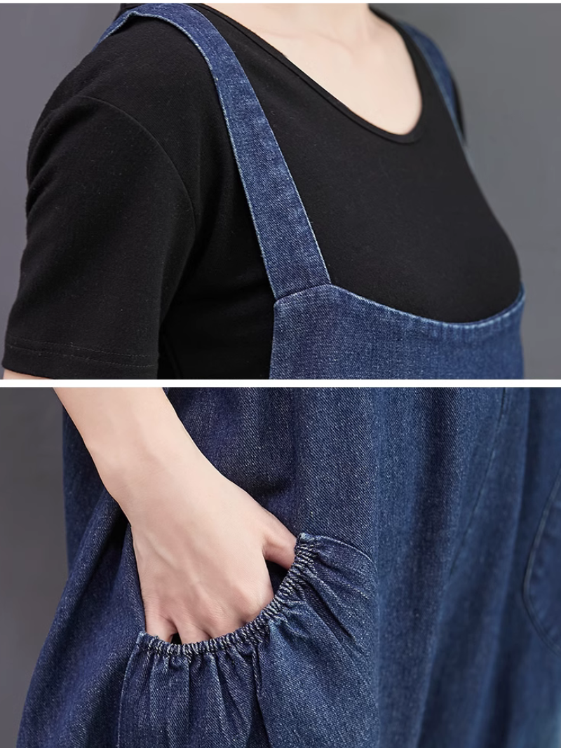 Bib Dungarees - Relaxed Wide-Leg Fit | Eva Trends