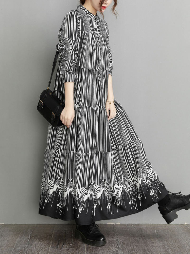 Elegant Women's Striped Maxi Dress | Eva Trends