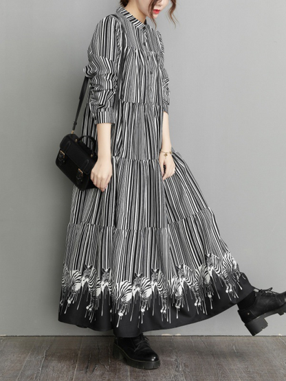 Elegant Women's Striped Maxi Dress | Eva Trends