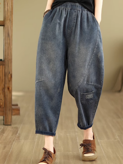Women's Comfy& Everyday Denium Blue Pocket Style Bottom